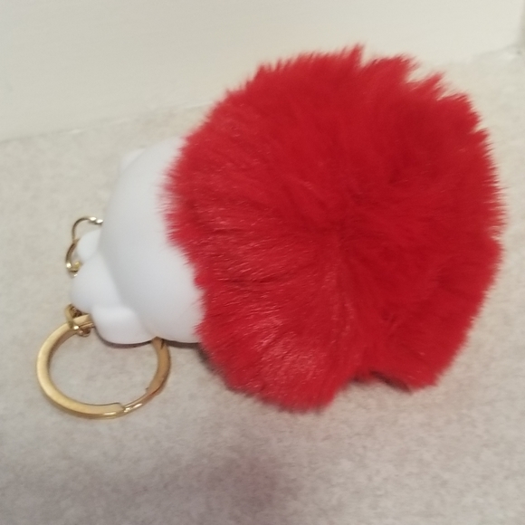 Hello Kitty Red Fuzzy Pom Pom Keychain New - Picture 5 of 5
